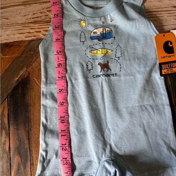 Carhartt Baby Blue Camping Sleeveless Romper - Picture 3 of 4